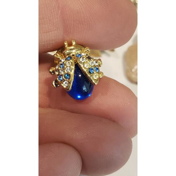 Vintage Lot Brooch Bracelet Insects Scarabs Animals Butterflies Bunny Bird Bees - Picture 13 of 16